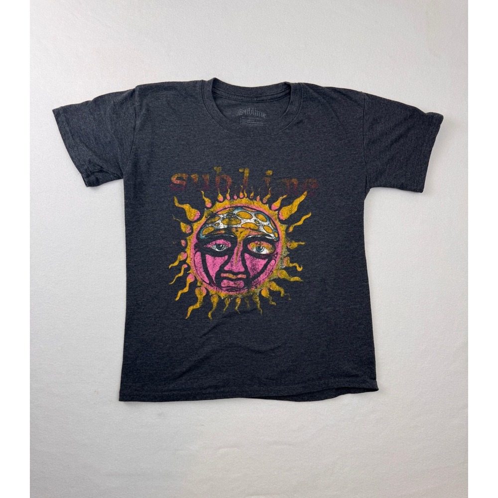 Sublime Sun Logo Graphic Band Tee XS Gray Grunge Y2K Rock Indie Unisex
